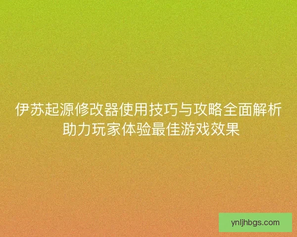 伊苏起源修改器使用技巧与攻略全面解析 助力玩家体验最佳游戏效果